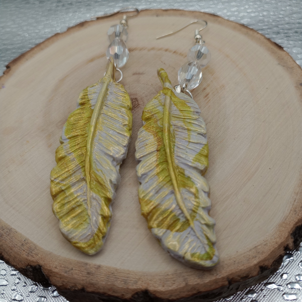 Gold and Silver Leaf Earrings